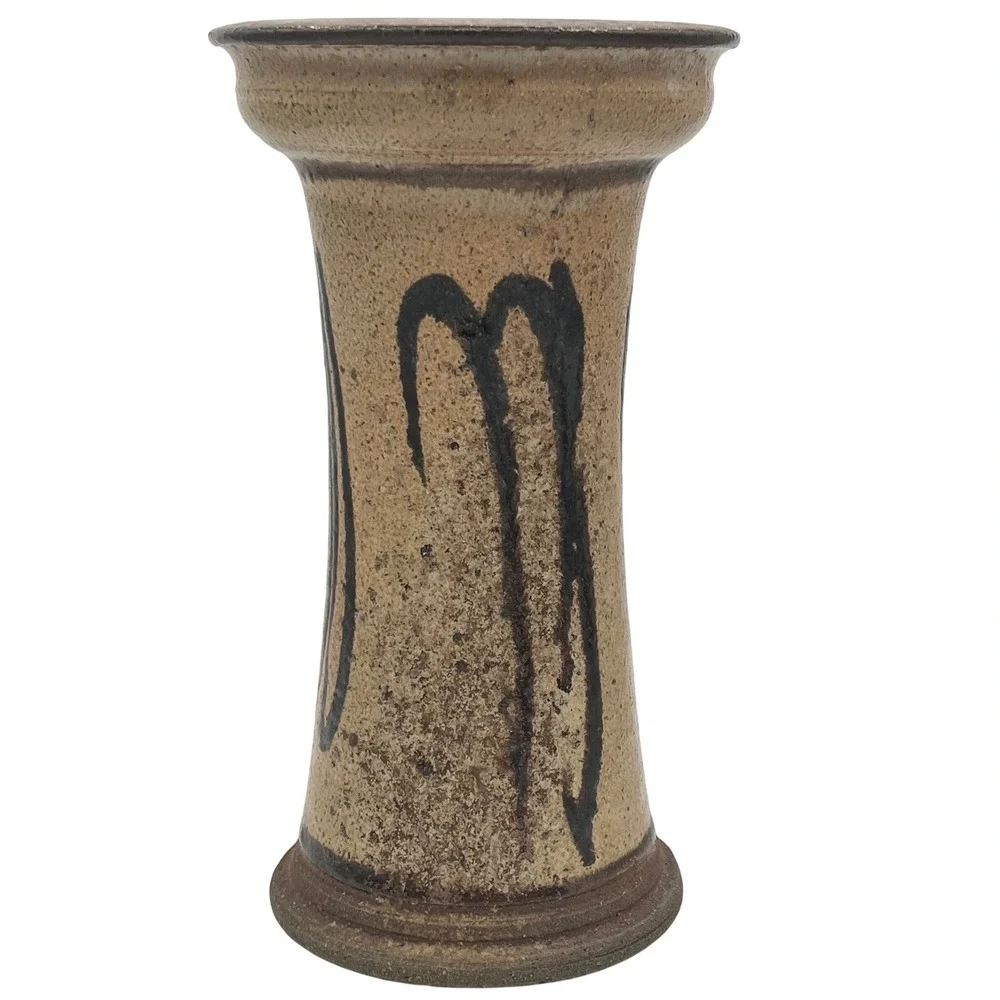 Vintage Brian‎ Van Nostrand Signed Stoneware Vase 10.5